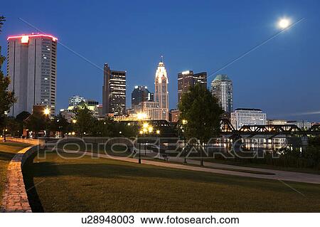 City skyline at dusk View Large Photo Image Stock Image - City skyline at dusk. Fotosearch