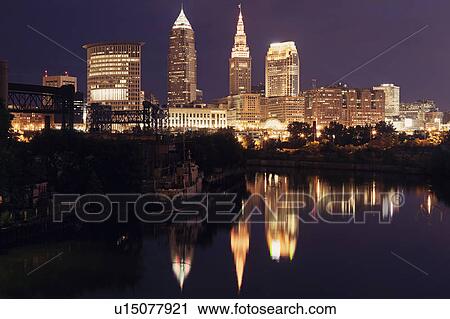 City skyline at night View Large Photo Image Stock Image - City skyline at night. Fotosearch