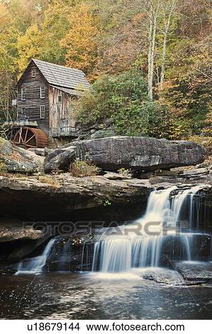 Picture - Mill on creek in forest. Fotosearch