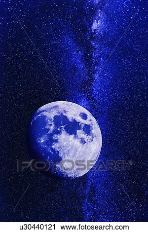 Moon on dark sky View Large Photo Image Stock Image - Moon on dark sky. Fotosearch