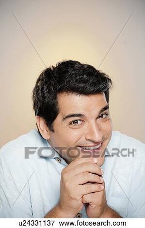 Portrait of cheerful man View Large Photo Image Stock Photo - Portrait of cheerful man. Fotosearch