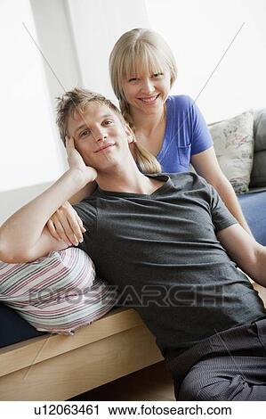 Portrait of couple in bedroom View Large Photo Image Stock Image - Portrait of couple in bedroom. Fotosearch