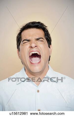 Portrait of man shouting View Large Photo Image Stock Image - Portrait of man shouting. Fotosearch