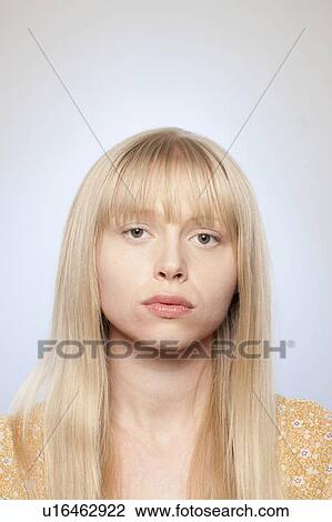 Stock Image - Portrait of sad woman. Fotosearch