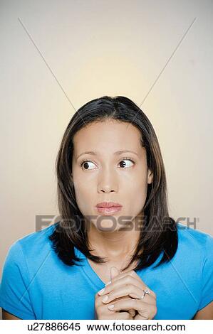 Portrait of uncertain woman View Large Photo Image Stock Photography - Portrait of uncertain woman. Fotosearch