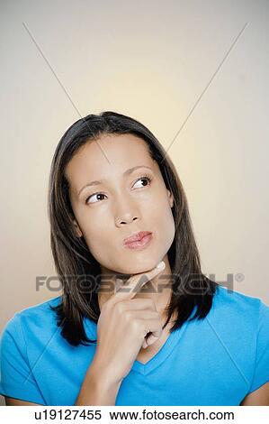 Portrait of woman contemplating View Large Photo Image Stock Photography - Portrait of woman contemplating. Fotosearch