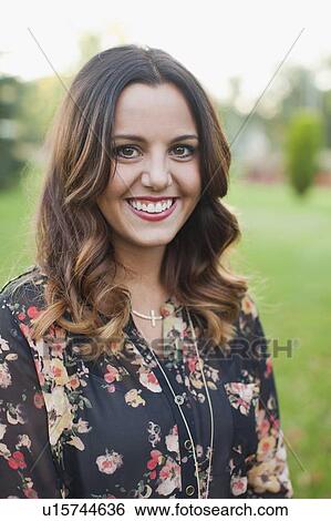 Portrait of woman smiling View Large Photo Image Stock Photograph - Portrait of woman smiling. Fotosearch