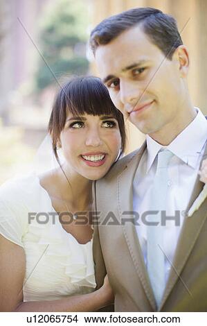 Portrait of young bride and groom View Large Photo Image Picture - Portrait of young bride and groom. Fotosearch