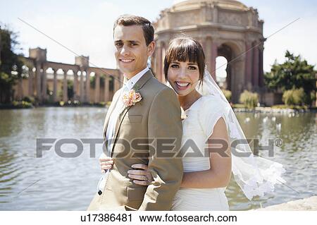 Portrait of young bride and groom View Large Photo Image Stock Image - Portrait of young bride and groom. Fotosearch