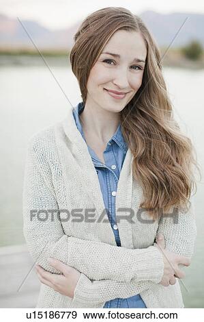 Portrait of young woman View Large Photo Image Stock Photo - Portrait of young woman. Fotosearch