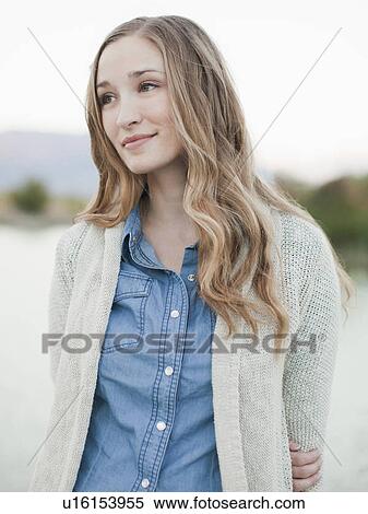 Stock Photography - Portrait of young woman. Fotosearch