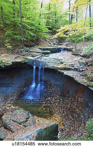 Stock Photography - Small waterfalls in forest. Fotosearch