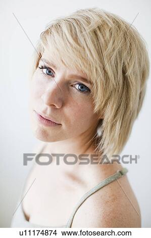 Studio portrait of blonde woman View Large Photo Image Picture - Studio portrait of blonde woman. Fotosearch