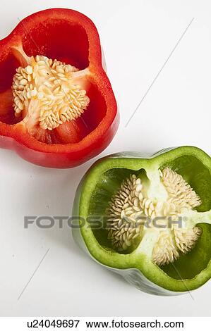 Stock Photo - Close-up of cross section of bell peppers. Fotosearch