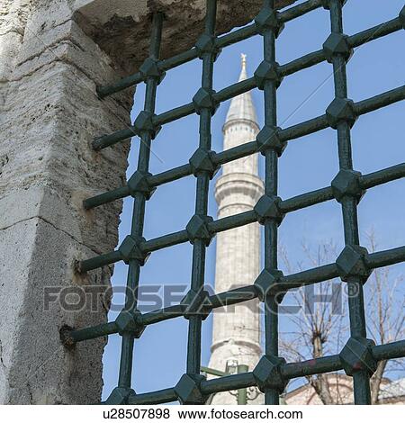 Stock Photo - Aya Sofya viewed from a window, Istanbul, Turkey. Fotosearch