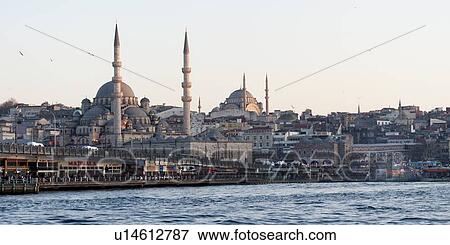 Bosphorus strait with Galata bridge and Suleymaniey Mosque, Istanbul, Turkey View Large Photo Image Stock Photo - Bosphorus strait with Galata bridge and Suleymaniey Mosque, Istanbul, Turkey. Fotosearch
