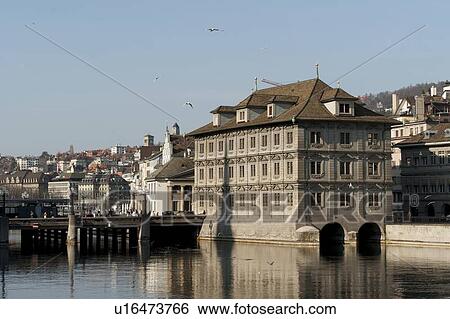 Buildings along waterfront, Bahnhofstrasse, Zurich, Switzerland View Large Photo Image Stock Photograph - Buildings along waterfront, Bahnhofstrasse, Zurich, Switzerland. Fotosearch