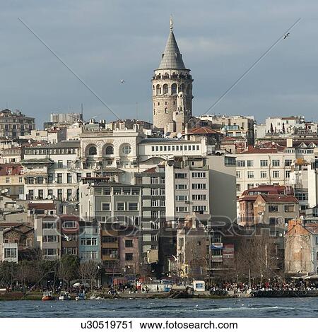 Buildings at the waterfront, Galata Tower, Bosphorus, Istanbul, Turkey View Large Photo Image Stock Image - Buildings at the waterfront, Galata Tower, Bosphorus, Istanbul, Turkey. Fotosearch