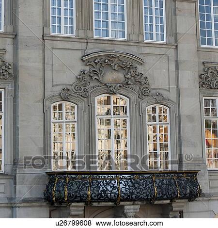Stock Photo - Carvind on the exterior of a building, Bahnhofstrasse, Zurich, Switzerland. Fotosearch