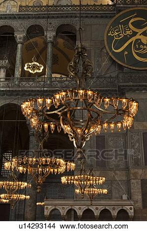 Chandelier lit in Aya Sofya, Istanbul, Turkey View Large Photo Image Picture - Chandelier lit in Aya Sofya, Istanbul, Turkey. Fotosearch