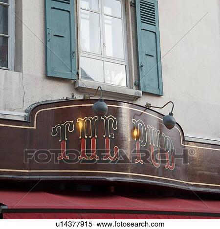 Close-up of a pub sign, Chamonix, Rhone-Alpes, France View Large Photo Image Stock Photography - Close-up of a pub sign, Chamonix, Rhone-Alpes, France. Fotosearch