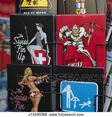 Colorful Swiss postcards for sale, Zermatt, Valais Canton, Switzerland View Large Photo Image Stock Photo - Colorful Swiss postcards for sale, Zermatt, Valais Canton, Switzerland. Fotosearch