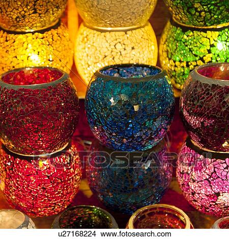 Picture - Decorative Turkish lanterns in a store, Grand Bazaar, Istanbul, Turkey. Fotosearch