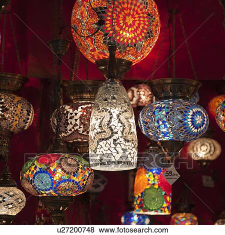 Stock Photo - Decorative Turkish lanterns in a store, Grand Bazaar, Istanbul, Turkey. Fotosearch