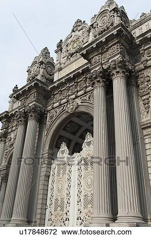Stock Image - Entrance of Dolmabahce Palace, Besiktas District, Istanbul, Turkey. Fotosearch