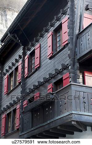 Exterior Facade of a building, Zermatt, Valais Canton, Switzerland View Large Photo Image Stock Image - Exterior Facade of a building, Zermatt, Valais Canton, Switzerland. Fotosearch