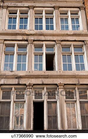 Stock Image - Facade of a building, Ville-Marie, Montreal, Quebec, Canada. Fotosearch