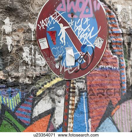 Stock Image - Graffiti on a ruined wall, Istanbul, Turkey. Fotosearch