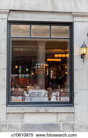 Interiors of a restaurant viewed through a window, Ville-Marie, Montreal, Quebec, Canada View Large Photo Image Stock Photography - Interiors of a restaurant viewed through a window, Ville-Marie, Montreal, Quebec, Canada. Fotosearch