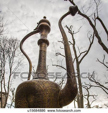 Stock Photograph - Low angle view of a sculpture of Turkish pitcher, Topkapi Palace, Istanbul, Turkey. Fotosearch