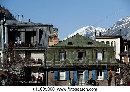 Low angle view of houses in a valley, Zermatt, Valais Canton, Switzerland View Large Photo Image Stock Image - Low angle view of houses in a valley, Zermatt, Valais Canton, Switzerland. Fotosearch