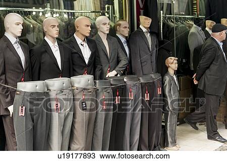 Stock Image - Mannequins outside a clothing store, Istanbul, Turkey. Fotosearch
