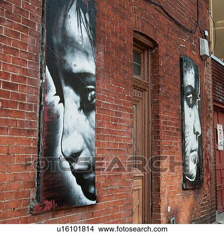 Murals on the wall of a building, Le Plateau-Mont-Royal, Montreal, Quebec, Canada View Large Photo Image Picture - Murals on the wall of a building, Le Plateau-Mont-Royal, Montreal, Quebec, Canada. Fotosearch