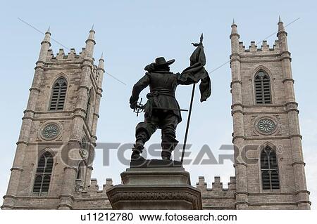 Paul Chomedey de Maisonneuve statue in front of Notre Dame Basilica, Maisonneuve Monument, Ville-Marie, Montreal, Quebec, Canada View Large Photo Image Stock Image - Paul Chomedey de Maisonneuve statue in front of Notre Dame Basilica, Maisonneuve Monument, Ville-Marie, Montreal, Quebec, Canada. Fotosearch