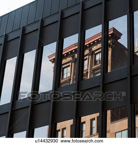 Reflection of a building on the glass of another building, Old Montreal, Montreal, Quebec, Canada View Large Photo Image Stock Image - Reflection of a building on the glass of another building, Old Montreal, Montreal, Quebec, Canada. Fotosearch