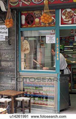 Stock Image - Restaurant, Beyoglu District, Istanbul, Turkey. Fotosearch