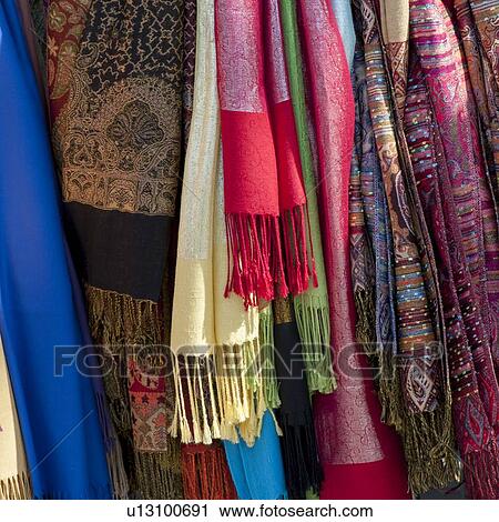 Shawls and stoles at a market stall, Istanbul, Turkey View Large Photo Image Stock Image - Shawls and stoles at a market stall, Istanbul, Turkey. Fotosearch