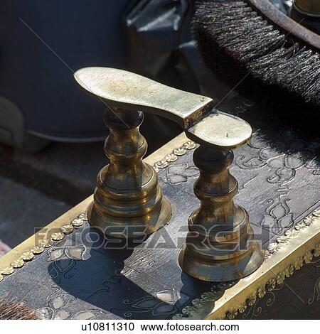 Stock Image - Shoeshiner stand on the street, Istanbul, Turkey. Fotosearch