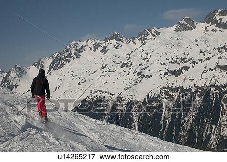 Skier in action at Les Grands Montets ski area, Mont Blanc, Chamonix, Rhone-Alpes, France View Large Photo Image Stock Photo - Skier in action at Les Grands Montets ski area, Mont Blanc, Chamonix, Rhone-Alpes, France. Fotosearch