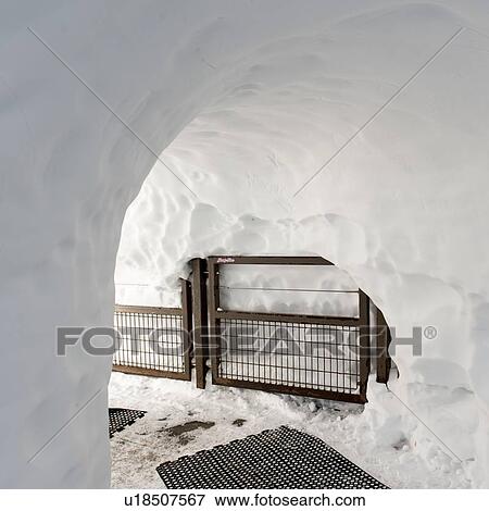 Stock Photo - Snow cave, Aiguille Du Midi, Mont Blanc, Chamonix, Rhone-Alpes, France. Fotosearch