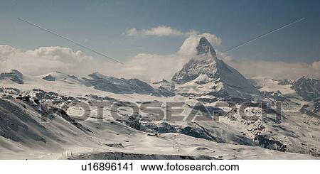 Snow covered mountains in winter, Mt Matterhorn, Zermatt, Valais Canton, Switzerland View Large Photo Image Stock Image - Snow covered mountains in winter, Mt Matterhorn, Zermatt, Valais Canton, Switzerland. Fotosearch