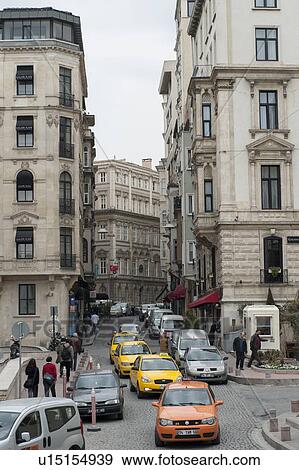 Stock Photo - Street scene in Beyoglu District, Istanbul, Turkey. Fotosearch