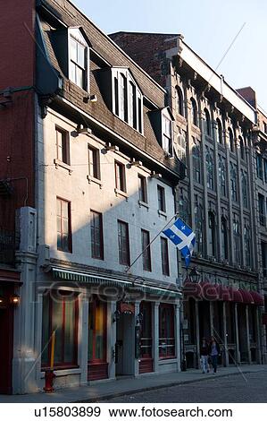 Stock Photo - Street scene in Ville-Marie, Montreal, Quebec, Canada. Fotosearch
