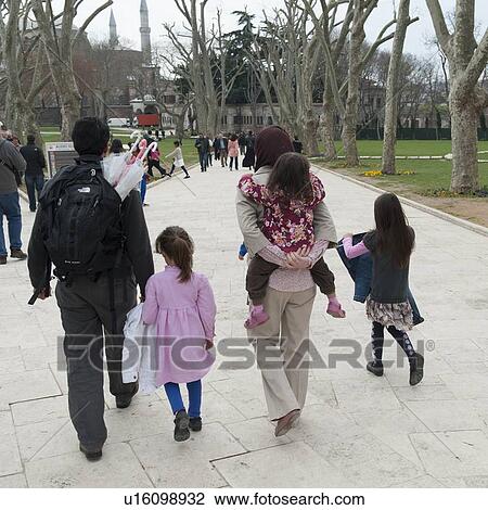 Stock Image - Tourists at Topkapi Palace, Istanbul, Turkey. Fotosearch