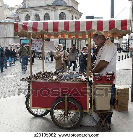 Vendor selling Kestane kebabs on a cart, Istanbul, Turkey View Large Photo Image Stock Image - Vendor selling Kestane kebabs on a cart, Istanbul, Turkey. Fotosearch