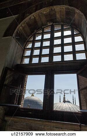 Stock Photo - View of Blue Mosque from Aya Sofya, Istanbul, Turkey. Fotosearch